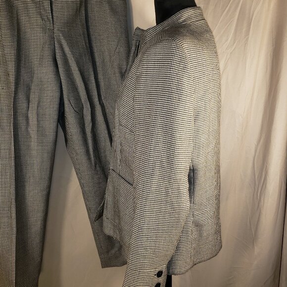Harvé Benard Black and White Houndstooth Pantsuit Jacket Set - Sz 10 - Picture 4 of 7